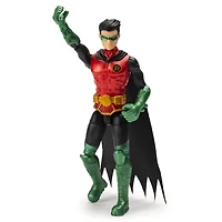 BATMAN, Figurine articulée ROBIN Guardien de 10 cm avec 3 accessoires mystère, Mission 2