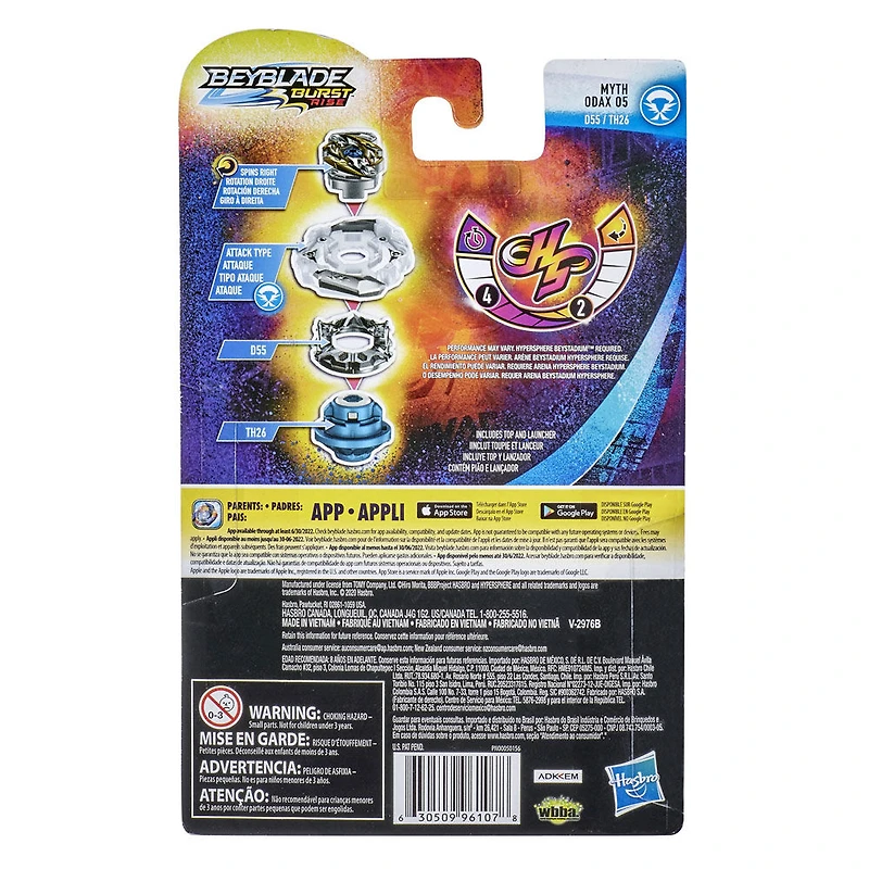 Beyblade Burst Rise Hypersphere Myth Odax O5 Starter Pack