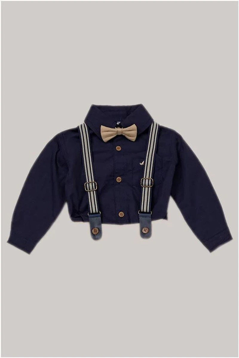 Little Gent Suspender Bowtie Set: Navy