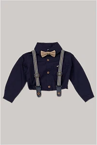 Little Gent Suspender Bowtie Set: Navy