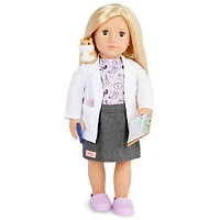 Our Generation Noemie Poupée vétérinaire 46 cm avec assistant hamster en peluche