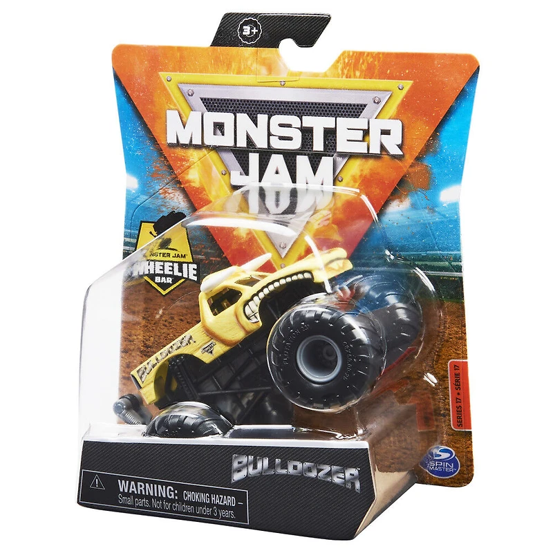 Monster Jam, Monster truck Bulldozer officiel, véhicule en métal moulé, série Retro Rebels, échelle 1:64