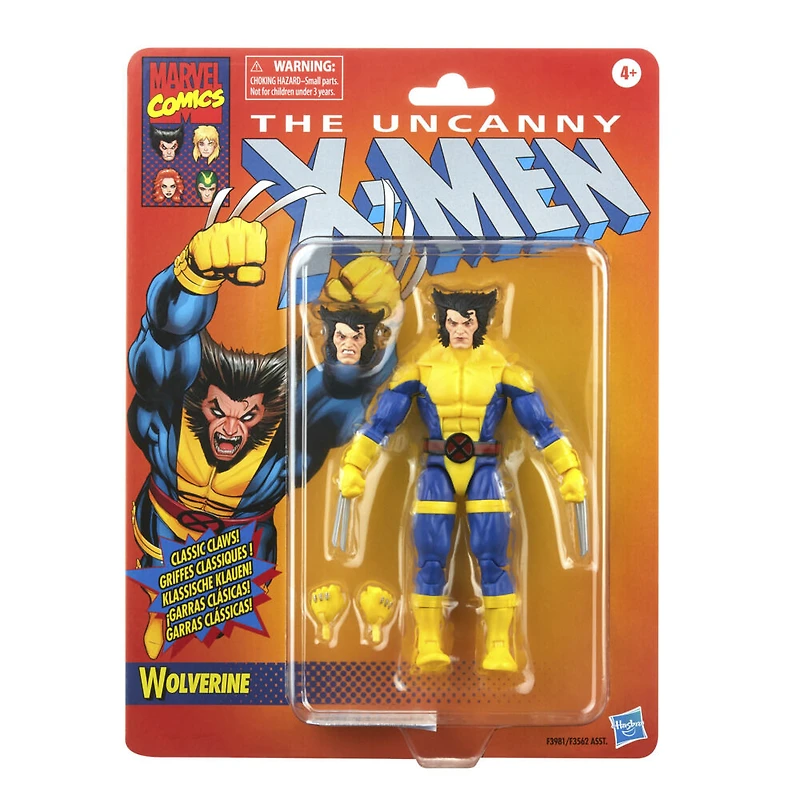Marvel Legends Series X-Men, figurine articulée Wolverine classique de 15 cm, 3 accessoires