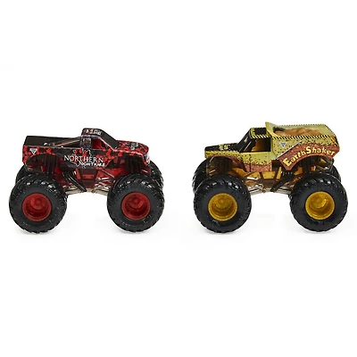 Monster Jam, Monster trucks Northern Nightmare vs. Earth Shaker officiels qui changent de couleur en métal moulé, échelle 1:64