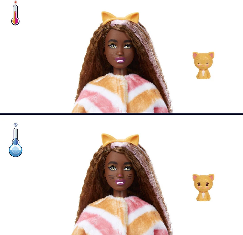 Barbie-Poupée Cutie Reveal avec costume de chat et 10surprises