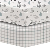 Koala Baby 2 Pack Flannel Sheet Fox/Checks
