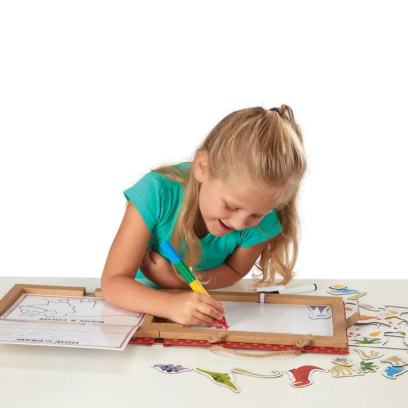 Melissa & Doug Natural Play: jouer, dessiner, créer un kit de dessin et d'aimants réutilisables - Dinosaures (41 aimants