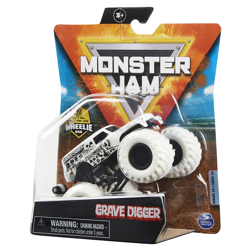 Monster Jam, Official Grave Digger Monster Truck, Die-Cast Vehicle, Max Contrast Series, 1:64 Scale