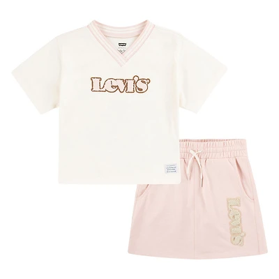 Ensemble T-shirt and Jupe Levis- Rose 