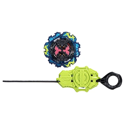 Beyblade Burst QuadStrike, Starter Pack avec toupie de compétition Ambush Bazilisk B8 type attaque/équilibre et lanceur
