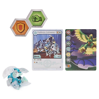 Bakugan Evolutions, Colossus (Blanc), Bakugan True Metal Platinum Series, 2 BakuCores et carte Personnage