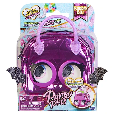 Micro Purse Pets, Chauve-souris Baddie, Petit sac à main élégant qui lève les yeux au ciel
