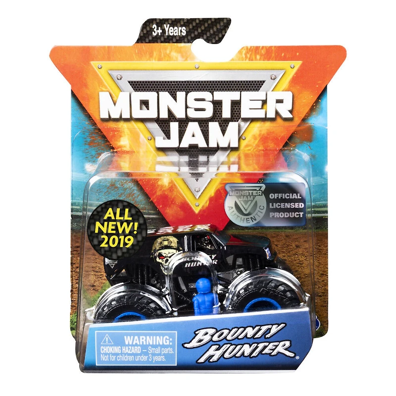 Monster Jam, Monster truck authentique Bounty Hunter en métal moulé à l'échelle 1:64, série Arena Favorites