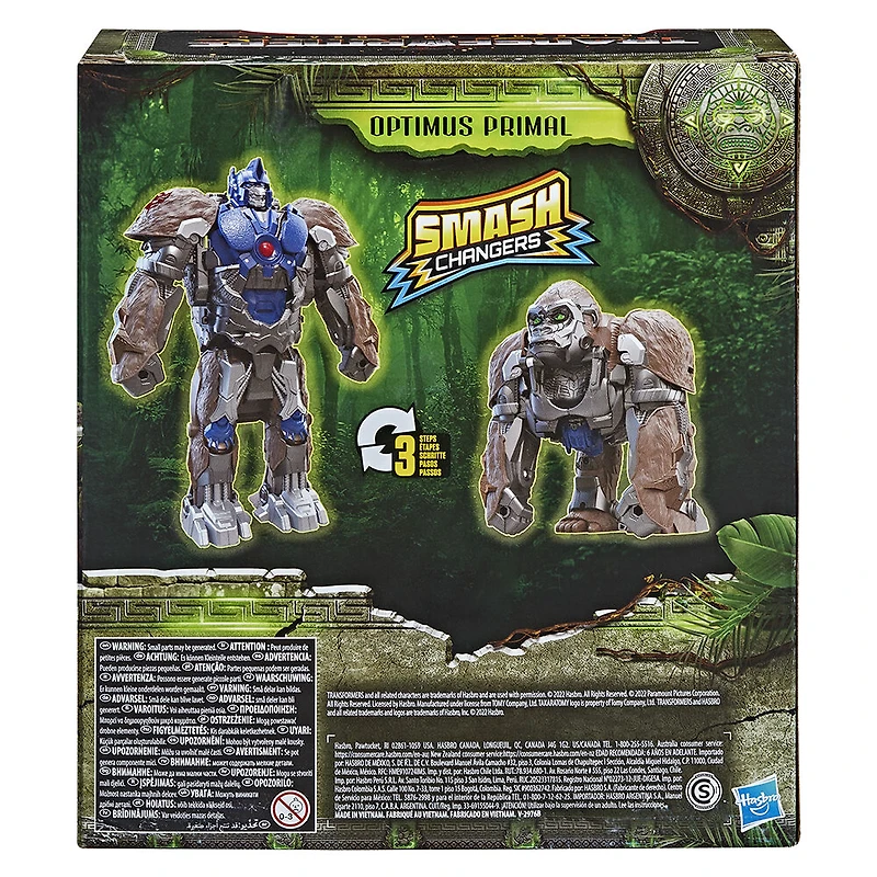 Transformers Toys Transformers: Rise of the Beasts Movie, Smash Changer Optimus Primal Action Figure, 9-inch