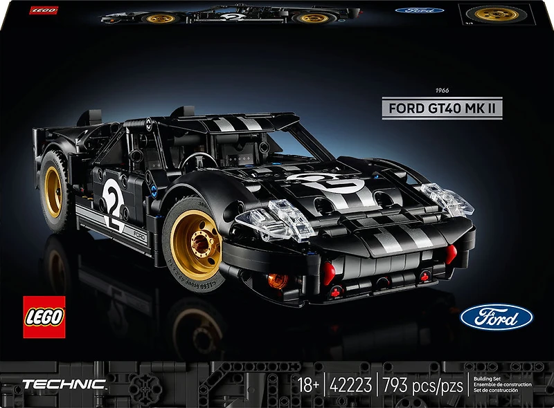 LEGO Technic La Voiture de Course Ford GT40 MKII 1966 pour Adultes, Modèle de Voiture Classique, Ensemble de Construction pour Adultes de 18 Ans et Plus 42223