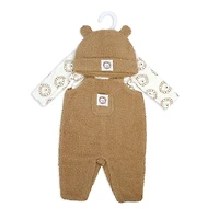 Baby Mode Ensemble pull Sherpa 3 pièces : Lion marron