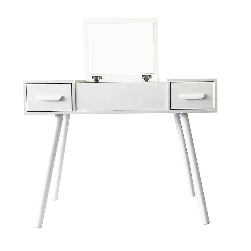 White Dressing Table/Desk with Mirror