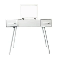 White Dressing Table/Desk with Mirror