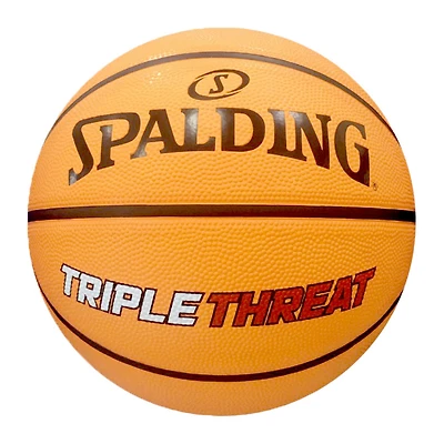 Spalding ballon de basketball en caoutchouc Triple Threat, taille 7 (29,5 po) Couverture en caoutchouc