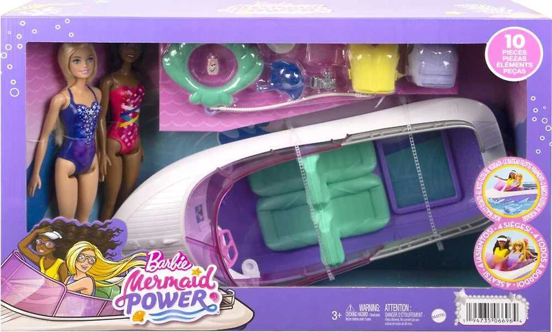 Barbie - Mermaid Power - Coffret de jeu avec poupées et bateau