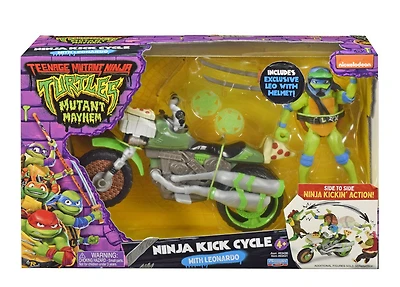 Les Tortues Ninja Mutantes: Mutant Mayhem Ninja Kick Cycle avec la figurine exclusive Leonardo