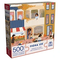 Puzzles Spin Master, Puzzle Une journée en ville, Puzzle de 500 pièces par l'artiste Fiona Lee avec poster décoratif