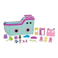 Gabby's Dollhouse, Gabby Cat Friend Ship, Cruise Ship Toy with 2 Toy Figures, Surprise Toys and Dollhouse Accessories