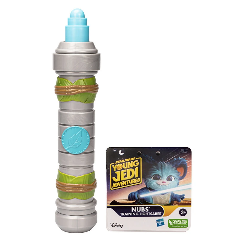 Star Wars Young Jedi Adventures, sabre laser à lame extensible bleue de Nubs, jouets Star Wars pour enfants d'âge préscolaire
