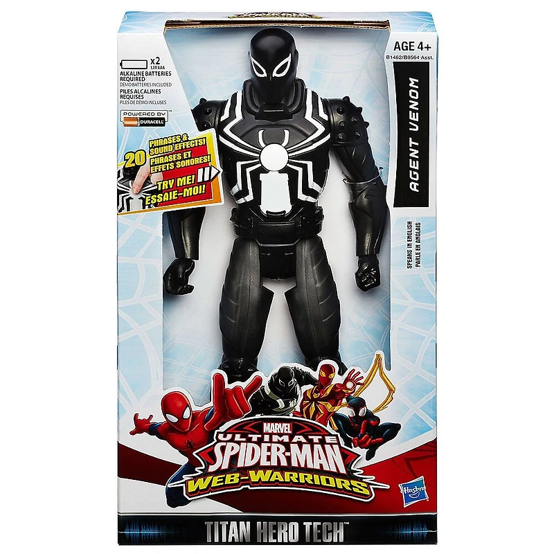 Marvel Ultimate Spider-Man Web Warriors Titan Hero Tech - Figurine électronique Agent Venom - Édition anglaise