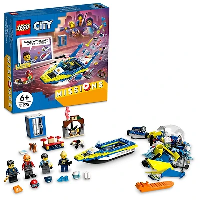 LEGO City Les missions d'enquête de la police aquatique 60355 Ensemble de construction (278 pièces)