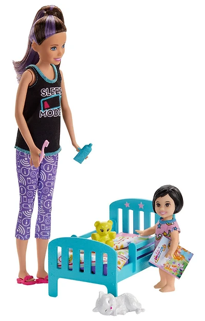 Barbie Skipper Babysitters Inc. Bedtime Playset with Skipper Doll, Toddler Doll and More