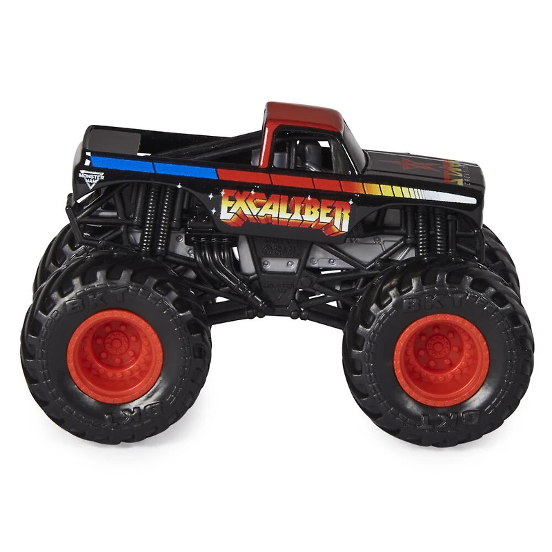 Monster Jam, Monster truck Excaliber officiel, véhicule en métal moulé, échelle 1:64