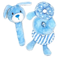 Jouet d’activité à empiler en peluche Bab & Tot : Chien Bleu
