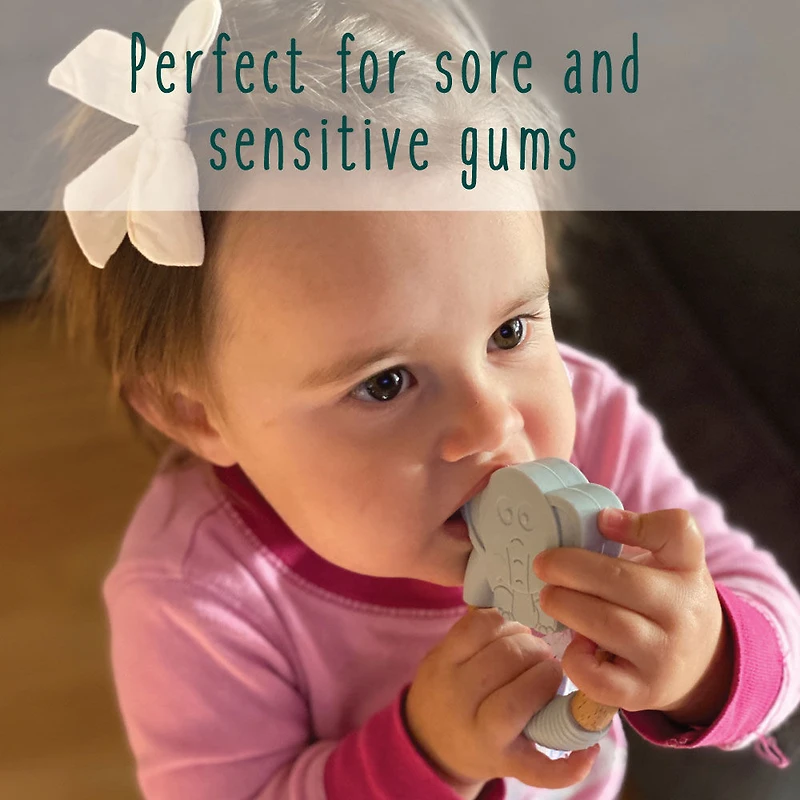 Anneau de dentition en silicone et hêtre - Éléphant "Elly"