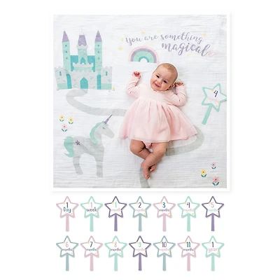 Lulujo - 1ère année de bébé - jalon mensuel photographie fond Prop, couverture et jeu de cartes