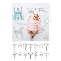 Lulujo - 1ère année de bébé - jalon mensuel photographie fond Prop, couverture et jeu de cartes