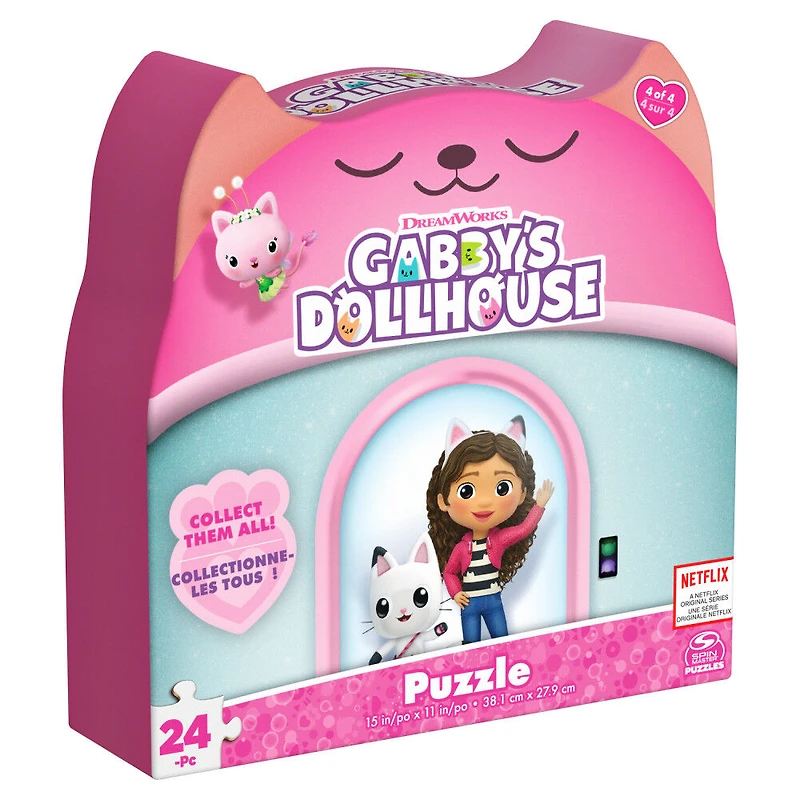 Gabby's Dollhouse, Puzzle de 24 pièces, thème journée ensoleillée, 1 de 4 puzzles pour enfants inspirés de la série Netflix DreamWorks Gabby's Dollhouse