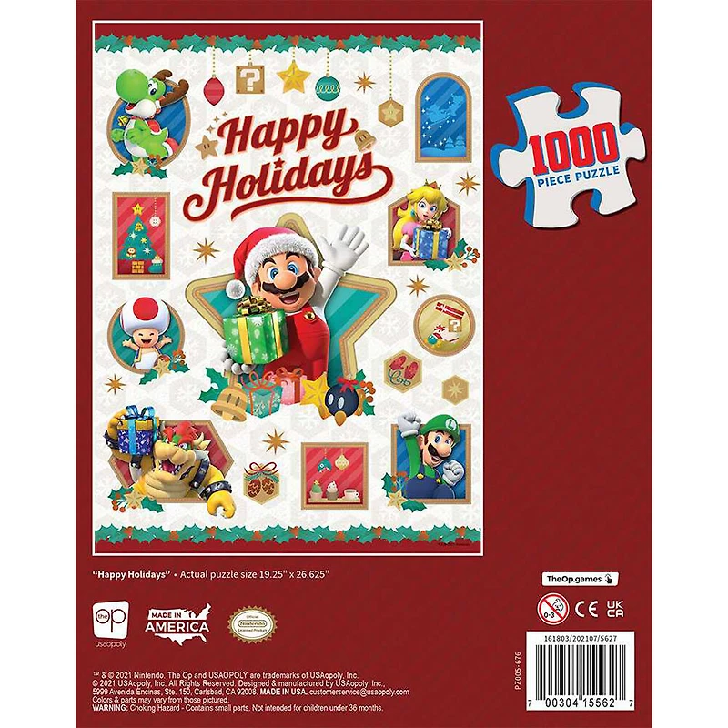 Casse-Tête De 1000 Pièces - "Super Mario" "Happy Holidays" - Édition anglaise