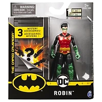 BATMAN, Figurine articulée ROBIN Guardien de 10 cm avec 3 accessoires mystère, Mission 2
