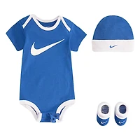 Nike Swoosh 3 Piece gift Set - Blue, Size 0-6 months