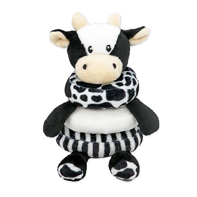 Bab & Tot Plush stacking activity toy: black cow