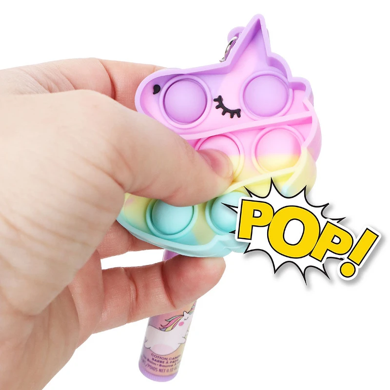 Baume à Lèvres avec Jeu Tactile Porte-Clés - Licorne