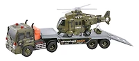 Dragon Wheels: City Service Camion de Transport avec Hélicoptère de l'armée