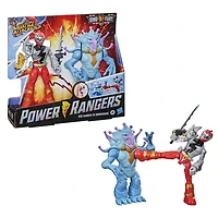 Power Rangers Dino Fury Battle Attackers - 2-Pack Red Ranger vs. Doomsnake Martial Arts Kicking Action Figure