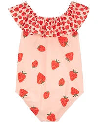 Maillot 1 pièce Carter’s à volants à motif de fraise 