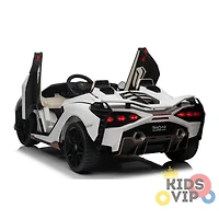 KIDSVIP Voiture porteur 2 places Lamborghini Sian 4X4 24 V sous licence pour enfants avec RC