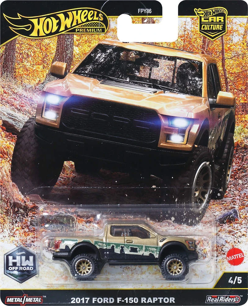 Hot Wheels Premium Car Culture Off Road 1:64 Scale Die-Cast 2017 Ford F-150 Raptor Vehicle