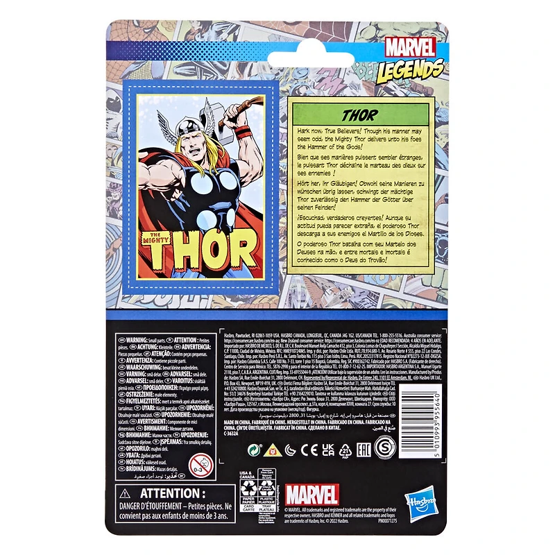 Hasbro Marvel Legends Series Retro 375 Collection, figurine Thor de 9,5 cm, 1 accessoire