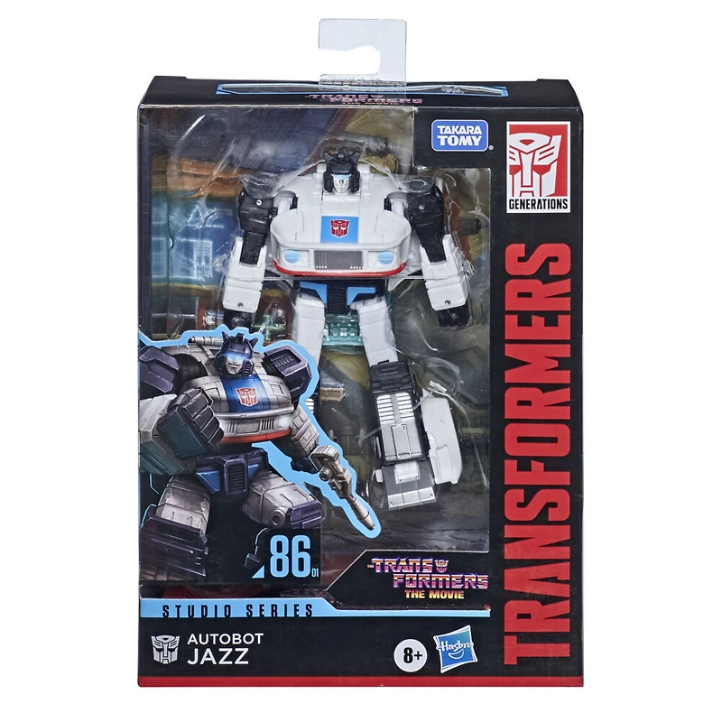 Transformers Studio Series 86-01, figurine Autobot Jazz 1986  du film Transformers : Le Film, classe Deluxe