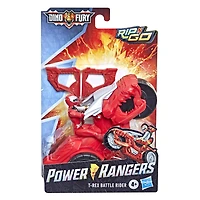 Power Ranger Dino Fury Rip N Go, Moto de combat T-Rex et Ranger rouge Dino Fury